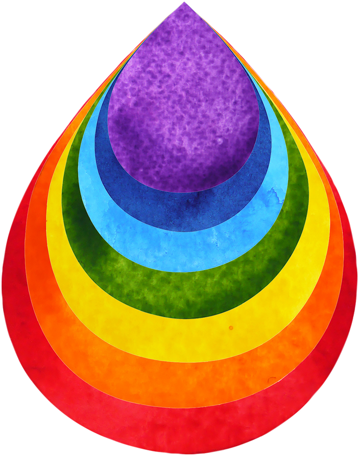 water drop rainbow chakra color icon logo symbol watercolor